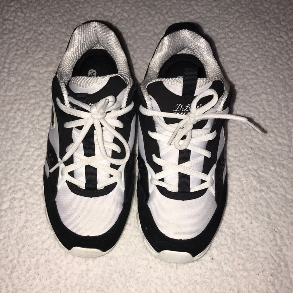 Black and white memory foam Skechers